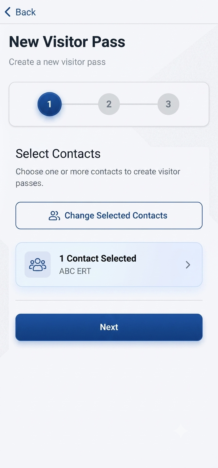Host pre-registering a visitor pass